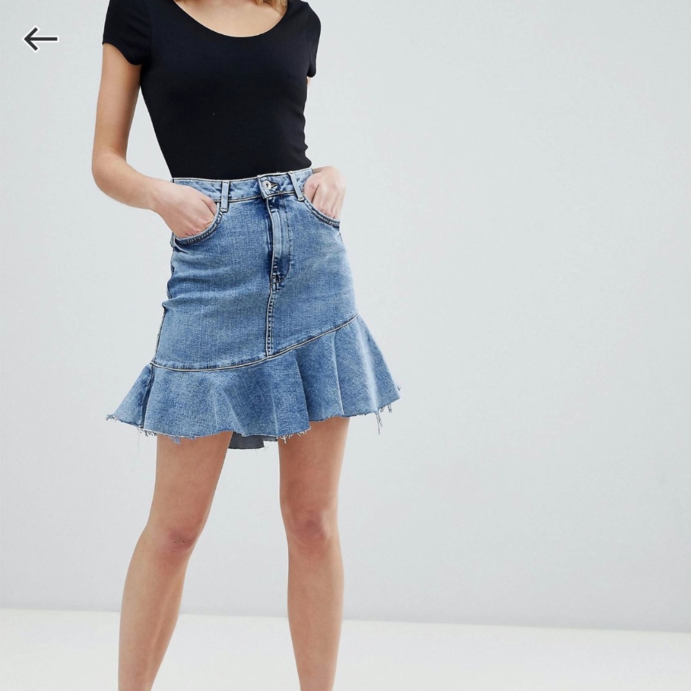River Island Frill Hem Denim Skirt 2